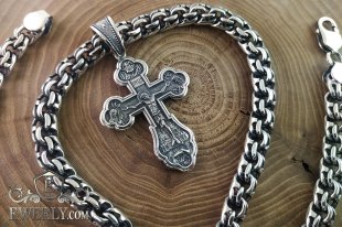 Chain "Bismarck" 100 grams with a cross, фото