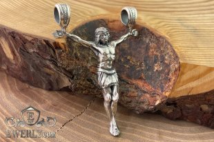 Православный кулон из серебра в виде Иисуса