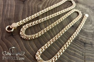 Gold chain - weaving "Bismarck", фото