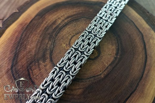 Men's weaving "Triple Byzantium" made of silver, фото